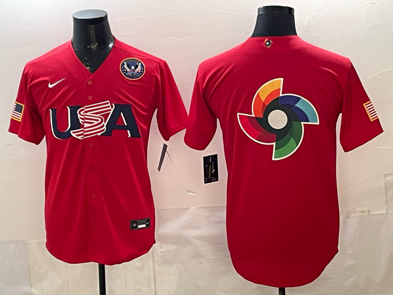 Men 2026 World Cub USA blank red Nike MLB Jersey 0010